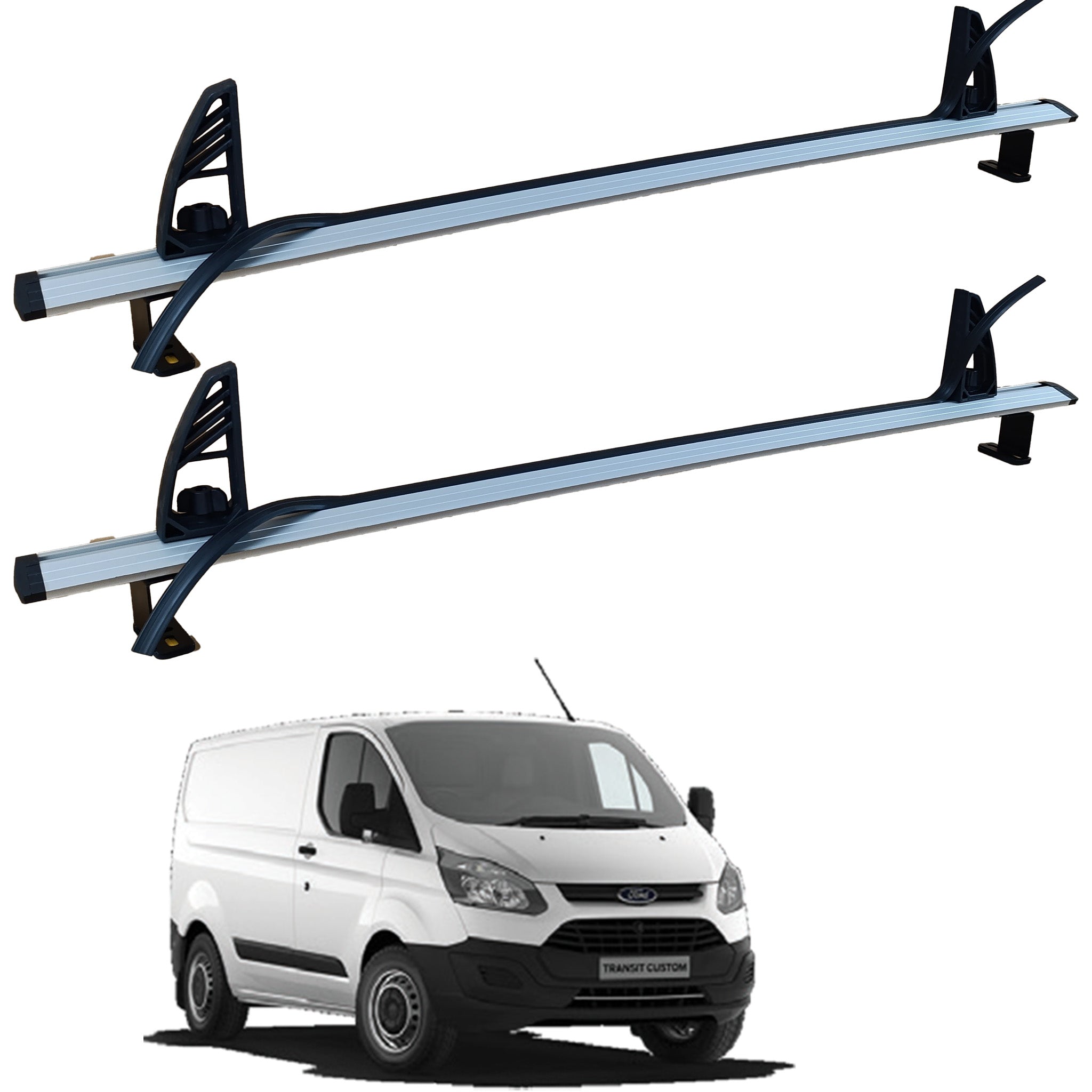 For Ford Transit Custom Roof Racks Cross Bars Carrier Alu 2013-2023 2 Qty Silver For Ford Transit Custom Roof Racks Cross Bars Carrier Alu 2013-2023 2 Qty Silver